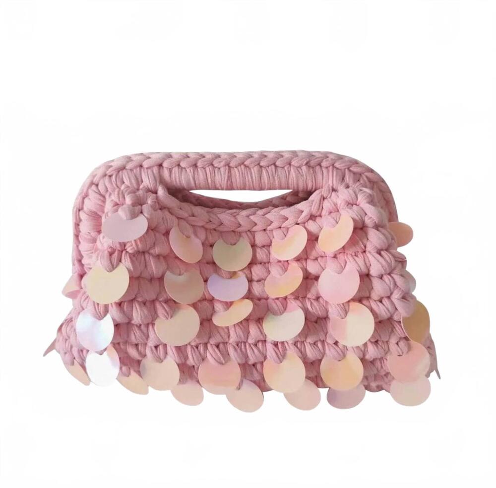 NEW GEMELLI women's woven clutch bag in pink